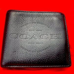 Coach 1941 New York house of leather black billfold/wallet
